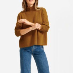 Everlane Cashmere Square Turtleneck, brass/mustard, size S